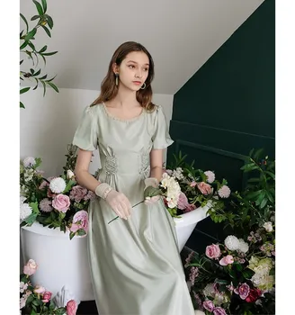 Summer Dress 2019 Women Vintage Elegant Slim Casual vestido de festa Ladies bandage retro satin long dress short sleeve o-neck
Summer Dress 2019 Women Vintage Elegant Slim Casual vestido de festa Ladies bandage retro satin long dress short sleeve o-neck