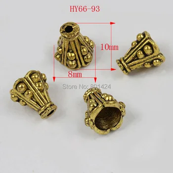 

50pcs 66-93 fit 8mm metal beads tibetan Antique StyleTone Small Flower antique gold plated spacer beads caps