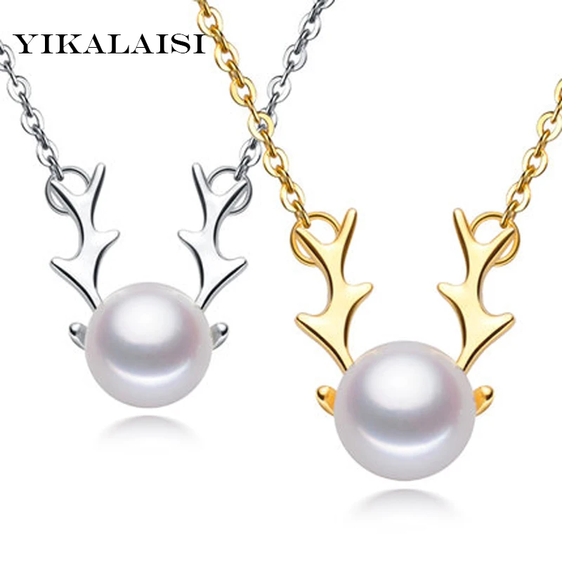 YIKALAISI 925 Sterling Silver Jewelry For Women Pearl Necklace Jewelry Natural Pearl Reindeer Pendants Christmas Gift
YIKALAISI 925 Sterling Silver Jewelry For Women Pearl Necklace Jewelry Natural Pearl Reindeer Pendants Christmas Gift
