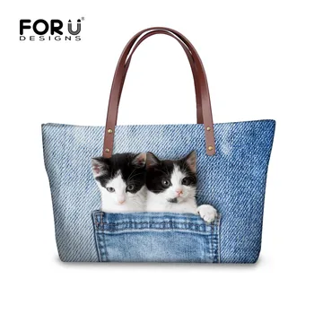 FORUDESIGNS Demin Cat Women Shoulder Bag Female Summer Spring Beach Tote Cute 3D Dog Printing Messenger Bags For Teenager Girls
FORUDESIGNS Demin Cat Women Shoulder Bag Female Summer Spring Beach Tote Cute 3D Dog Printing Messenger Bags For Teenager Girls