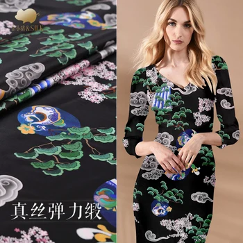 135cm wide 19mm100% silk stretch satin auspicious silk printed silk fabric silkworm silk cloth clothing dress
135cm wide 19mm100% silk stretch satin auspicious silk printed silk fabric silkworm silk cloth clothing dress