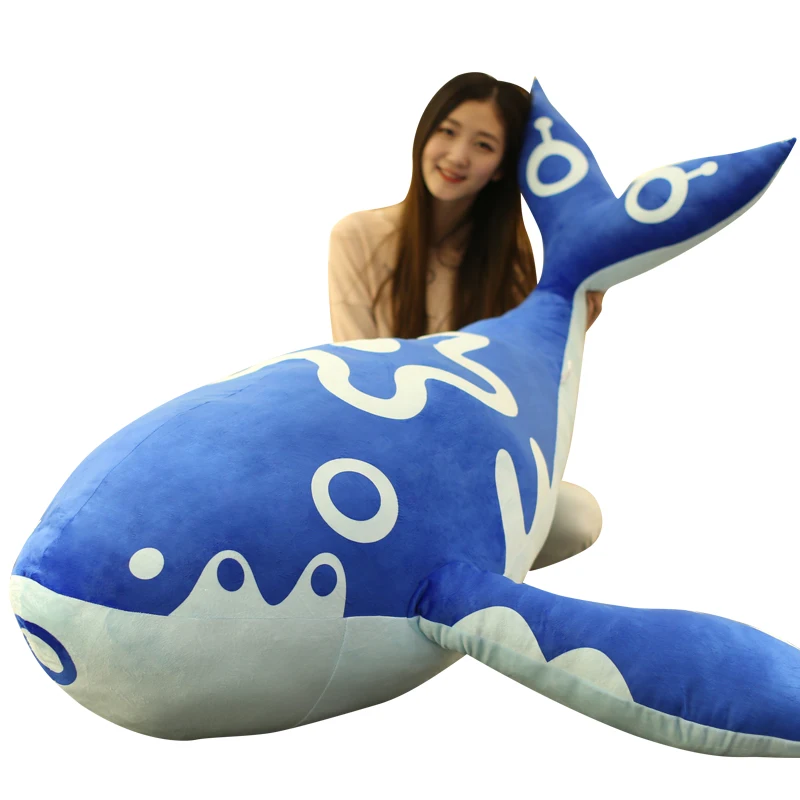 Dorimytrader Jumbo Soft Animal Blue Fish Plush Toy Giant Stuffed Cartoon Carp Pillow Doll for Children Gift 140cm 160cm DY61426 | Игрушки и
