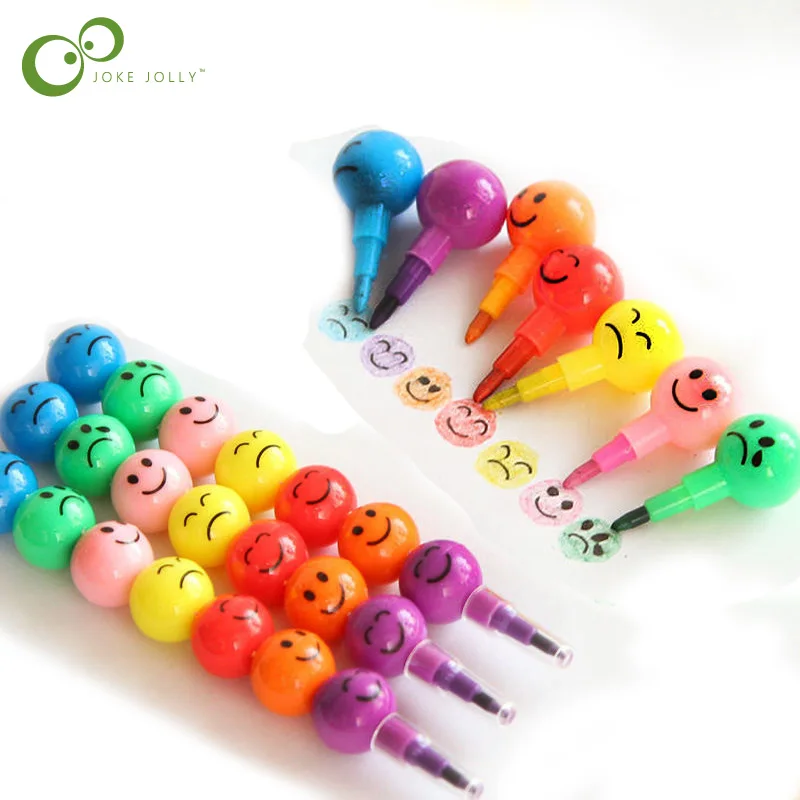 5Pcs 7 Colors Cute Stacker Swap Smile Face Crayons Children Drawing Gift creative toy Watercolor pen WYQ
5Pcs 7 Colors Cute Stacker Swap Smile Face Crayons Children Drawing Gift creative toy Watercolor pen WYQ