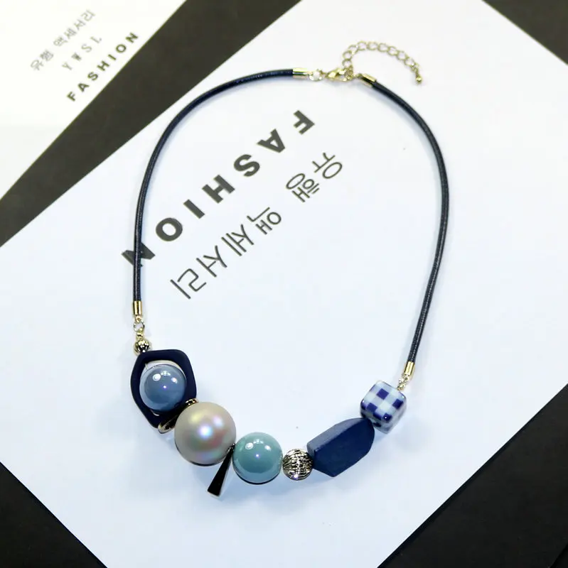 Asymmetric New Woman Necklaces Geometric Wood Colorful Beads Pendant Short Rope Chain Sweater Necklace Fashion Accessories
Asymmetric New Woman Necklaces Geometric Wood Colorful Beads Pendant Short Rope Chain Sweater Necklace Fashion Accessories
