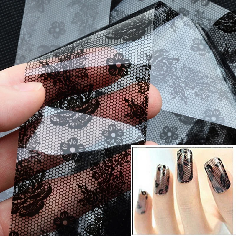 1pcs New Sexy Black Lace Flowers Nail Art Transfer Foil Stickers Decals DIY Beauty Nail Craft Decorations
1pcs New Sexy Black Lace Flowers Nail Art Transfer Foil Stickers Decals DIY Beauty Nail Craft Decorations