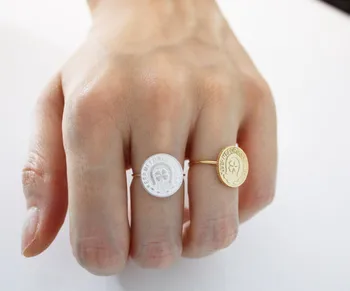 Fashion lucky coin ring "keep me for good luck" the disc ring clovers ring Wholesale 
Fashion lucky coin ring "keep me for good luck" the disc ring clovers ring Wholesale