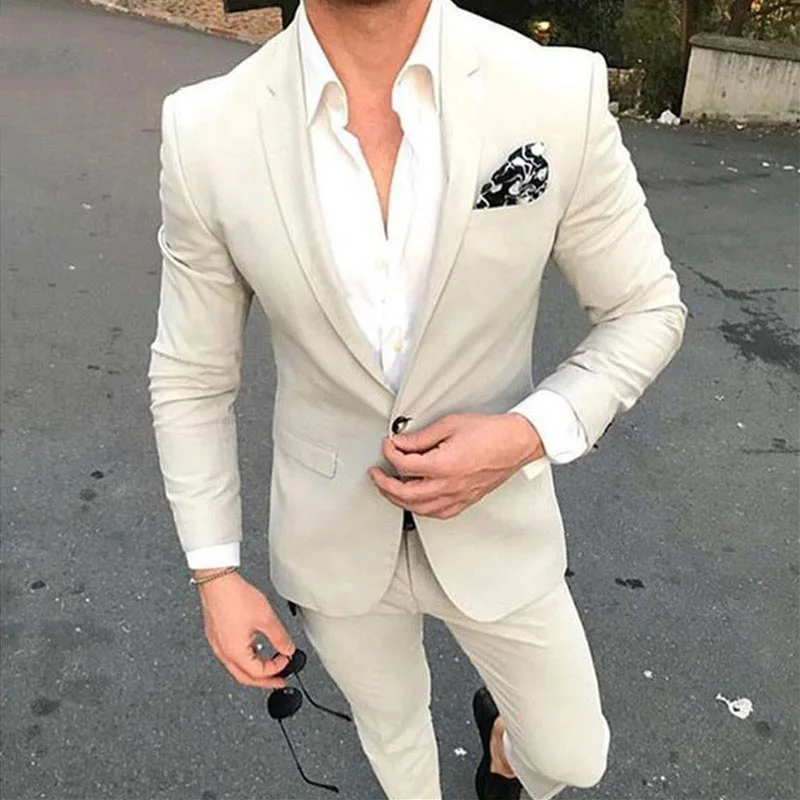 Custom Made Ivory Men Suits for Wedding Jacket Pants Slim Fit Groom Tuxedo 2Piece Casual Prom Wear Classic Costume Homme Ternos
Custom Made Ivory Men Suits for Wedding Jacket Pants Slim Fit Groom Tuxedo 2Piece Casual Prom Wear Classic Costume Homme Ternos