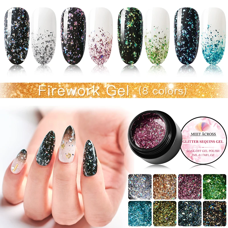 MEET ACROSS Fireworks Gel Nail Polish Diamond Glitter UV Gel Nail Polish Shiny Gellak Nail Art Tips UV LED Soak Off DIY Manicur
MEET ACROSS Fireworks Gel Nail Polish Diamond Glitter UV Gel Nail Polish Shiny Gellak Nail Art Tips UV LED Soak Off DIY Manicur