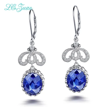 L&zuan 100% 925 Sterling Silver Drop Earrings for Woman 3.8ct Created Sapphire Blue Stone Trendiest Earrings Fine Jewelry Gifts
L&zuan 100% 925 Sterling Silver Drop Earrings for Woman 3.8ct Created Sapphire Blue Stone Trendiest Earrings Fine Jewelry Gifts