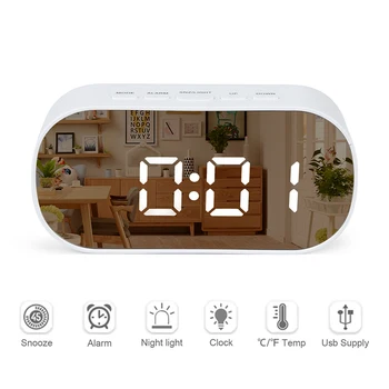 JULY'SONG Oval Multi-function Makeup Mirror Led Alarm Clock Snooze Digital Table Clock Batteries And USB Desk Clock
JULY'SONG Oval Multi-function Makeup Mirror Led Alarm Clock Snooze Digital Table Clock Batteries And USB Desk Clock