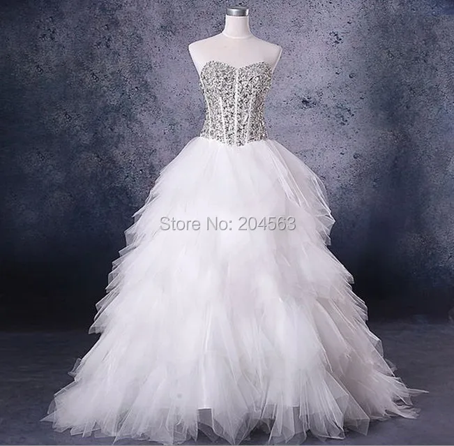 Free Shipping Unique Design A Line Beaded Bodice Wedding Dress 2015 with Ruffle Skirt
Free Shipping Unique Design A Line Beaded Bodice Wedding Dress 2015 with Ruffle Skirt