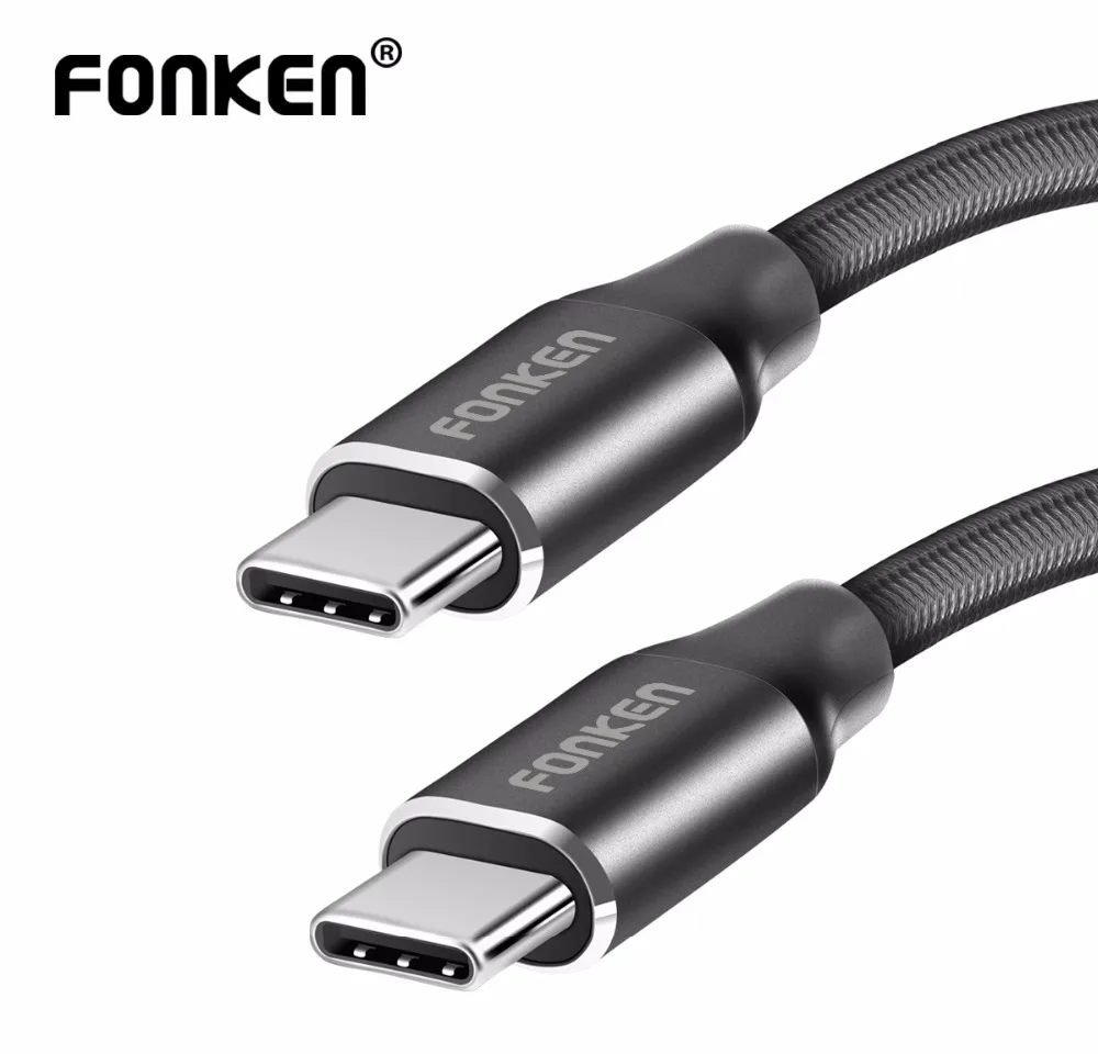 FONKEN USB Type C to Type-C Cable USB C 2.0 Reversible Nylon braided Data Cord USB-C Charge for Power Bank Mobile Phone Cables
FONKEN USB Type C to Type-C Cable USB C 2.0 Reversible Nylon braided Data Cord USB-C Charge for Power Bank Mobile Phone Cables