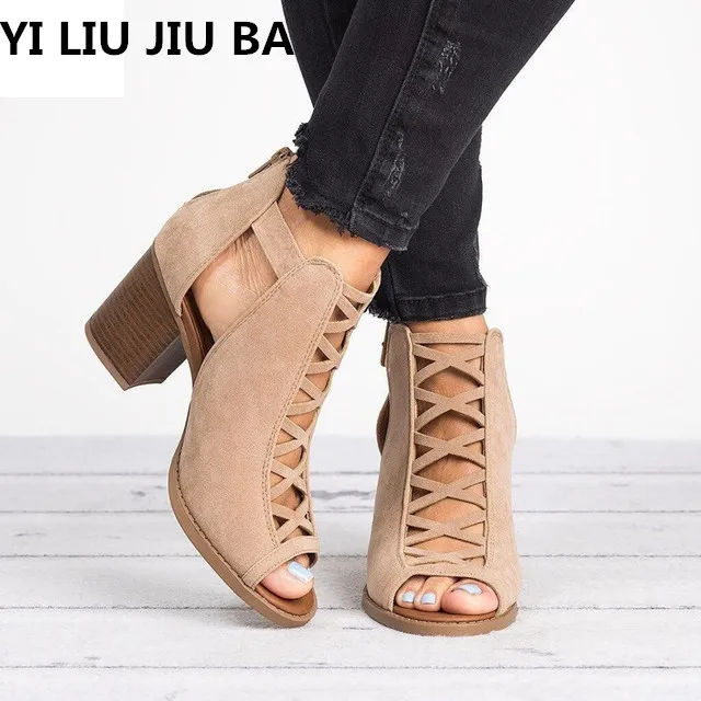 Summer New Sexy Women Sandals High-heel Shoes Woman Fashion Rome Fish Mouth mid Heel Hollow Large Size 34-43 Casual Shoes **803
Summer New Sexy Women Sandals High-heel Shoes Woman Fashion Rome Fish Mouth mid Heel Hollow Large Size 34-43 Casual Shoes **803