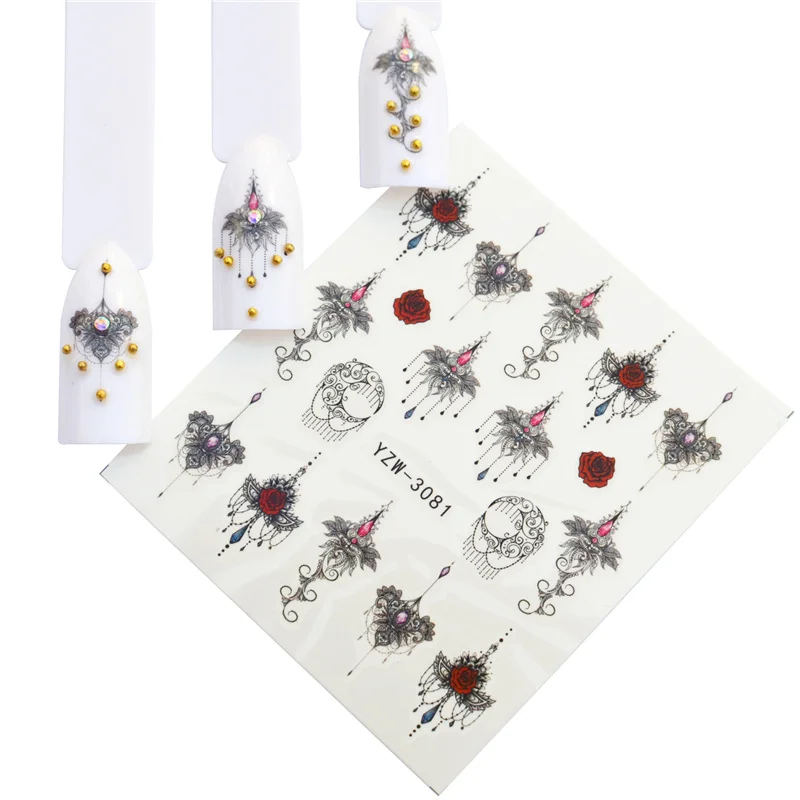 WUF 1 Sheet Vintage Necklace Flower Nail Stickers Water Decals Nail Watermark Adhesive Decoration Manicure
WUF 1 Sheet Vintage Necklace Flower Nail Stickers Water Decals Nail Watermark Adhesive Decoration Manicure