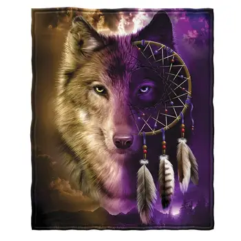 Wolf Dream Catcher Fleece Throw Custom Soft Blanket Windbell Rainbow Blanket Cover Indian
Wolf Dream Catcher Fleece Throw Custom Soft Blanket Windbell Rainbow Blanket Cover Indian
