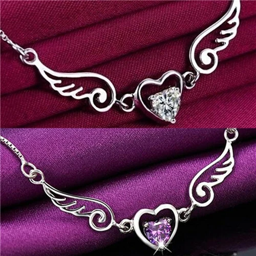 Birthday Young girl's present Silver Plated Necklace Dream Angel Wings of Love Heart Female Necklace Fantasy romance gift
Birthday Young girl's present Silver Plated Necklace Dream Angel Wings of Love Heart Female Necklace Fantasy romance gift