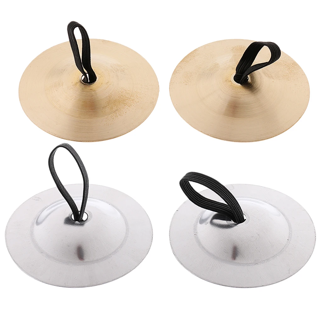 1 Pair Belly Dancing Gold Finger Cymbals Percussion Musical Instrument for Kids Early Education Toys Gift