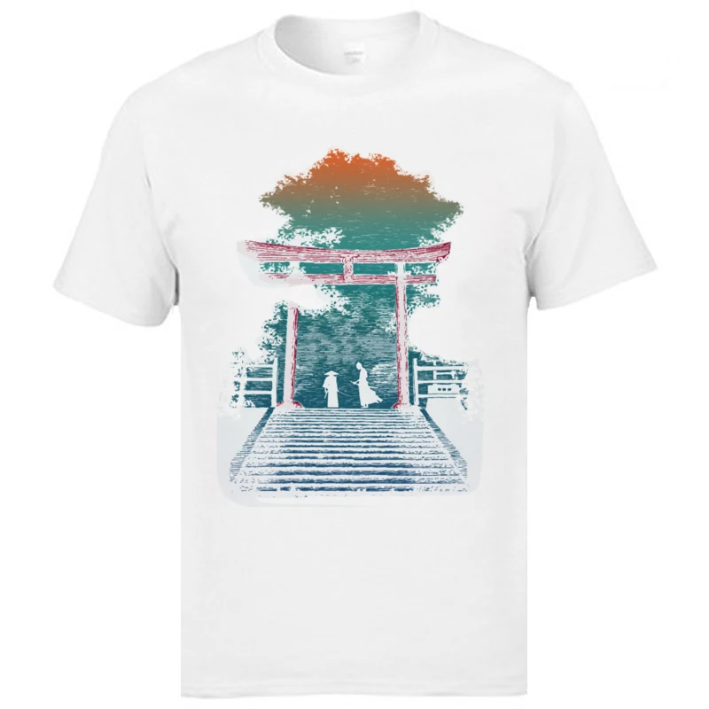 Tops & Tees Custom Top T-shirts Autumn Cheap Fitness Tight Short Sleeve 100% Cotton Round Collar Mens T Shirts Fitness Tight A Samurai Death Combat about to Begin white