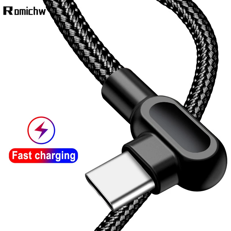 Romichw Double Elbow 90 Degree Type USB C Cable For Xiaomi Redmi Note 7 MI 8 9 Fast Charge USB C Cable For Samsung S8 S9 Plus
Romichw Double Elbow 90 Degree Type USB C Cable For Xiaomi Redmi Note 7 MI 8 9 Fast Charge USB C Cable For Samsung S8 S9 Plus