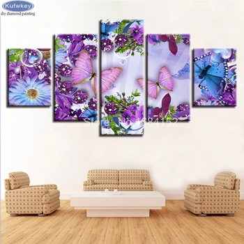 5D DIY Diamond Embroidery Butterfly&Flower 5 PCS Diamond Painting Cross Stitch Full Drill Rhinestone Multi-picture Mosaic decor
5D DIY Diamond Embroidery Butterfly&Flower 5 PCS Diamond Painting Cross Stitch Full Drill Rhinestone Multi-picture Mosaic decor
