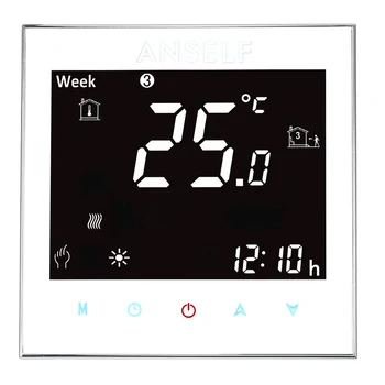 Weekly Programmable Underfloor Heating Thermostat LCD Touch Screen Room Temperature Controller Thermostat White Backlight
Weekly Programmable Underfloor Heating Thermostat LCD Touch Screen Room Temperature Controller Thermostat White Backlight