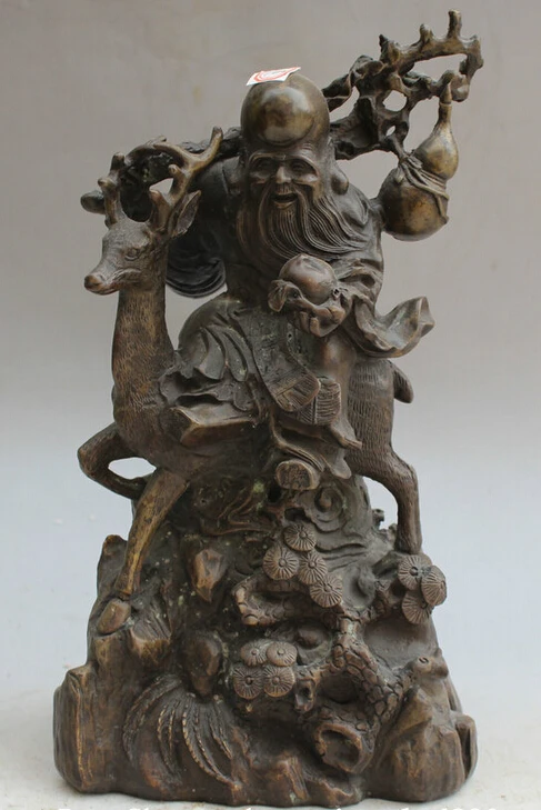 song voge gem S1675 7" Chinese Bronze Folk Shou god of longevity Seat Deer cucurbit peach Statue
song voge gem S1675 7" Chinese Bronze Folk Shou god of longevity Seat Deer cucurbit peach Statue