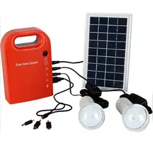 Portable Large Capacity Solar Power Bank Panel 2 LED Lamp USB Cable Battery Charger Emergency Lighting Solar Generator System