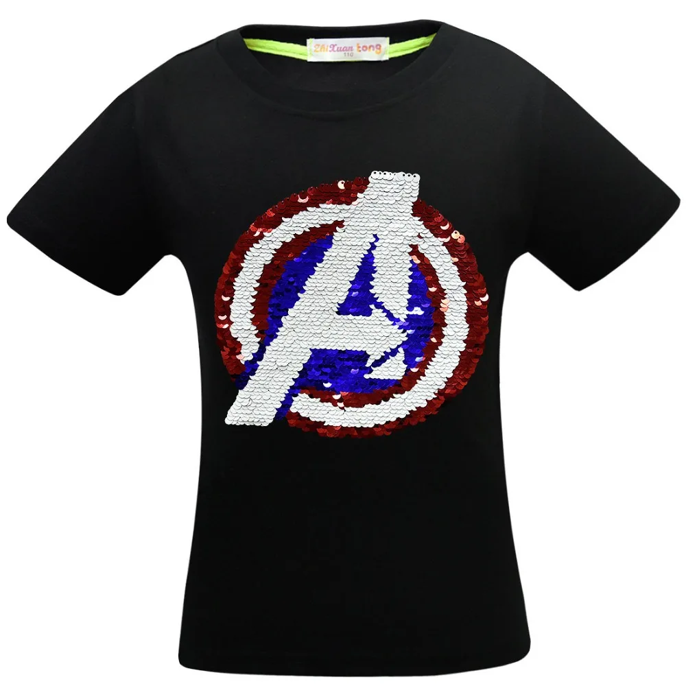 Avengers 4 Endgame T Shirt Children Boy Change Color Sequins Letters Print T-shirt Children Kid Summer Captain America Clothes
Avengers 4 Endgame T Shirt Children Boy Change Color Sequins Letters Print T-shirt Children Kid Summer Captain America Clothes