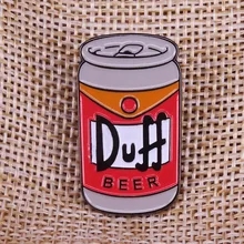 Cerveja Duff Simpsons badge pin broche de Presente de Aniversário para o pai Duffman Bar Humor Arte para o Homem Da Caverna(China)