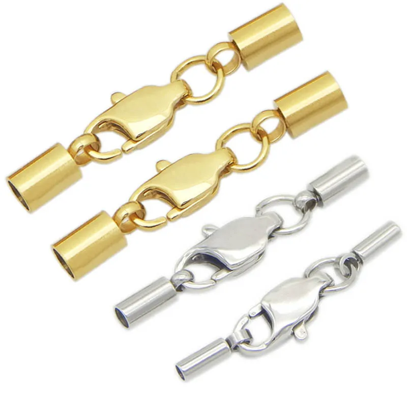 5pcs Stainless Steel Fasteners Clasp For Bracelet Jewelry Making End Cap Connector Diy Round Cord Crimp with Gold Lobster Clasps
5pcs Stainless Steel Fasteners Clasp For Bracelet Jewelry Making End Cap Connector Diy Round Cord Crimp with Gold Lobster Clasps