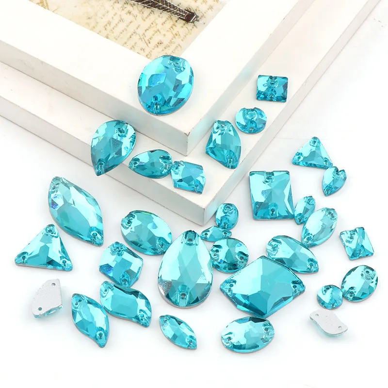 36Pcs Aquamarine Mix Shape Mix Size Sew On Rhinestones Flatback Glass Stone For DIY Dress Garment Decoration Accessories
36Pcs Aquamarine Mix Shape Mix Size Sew On Rhinestones Flatback Glass Stone For DIY Dress Garment Decoration Accessories