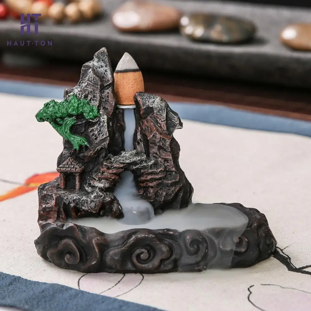 Resin Smoke Backflow Incense Burner Mountain Designed Censer Tower Incense Holder Home Decor Factory Price
Resin Smoke Backflow Incense Burner Mountain Designed Censer Tower Incense Holder Home Decor Factory Price