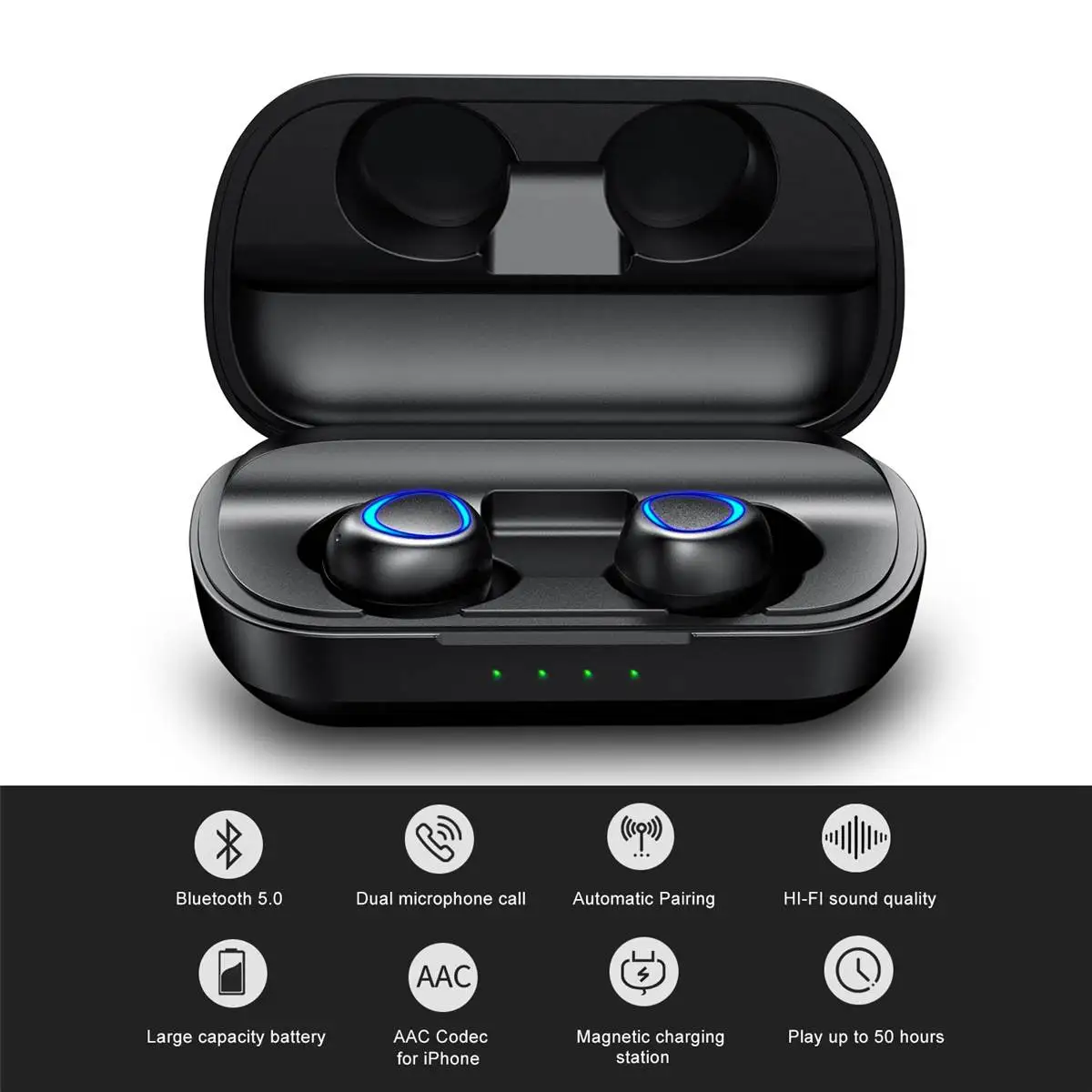DSP TWS IPX7 True Wireless bluetooth 5.0 Earphone Hi-Fi Stereo Sound Bilateral Calls Sport Earbuds Charging Box 10W QI Wireless
DSP TWS IPX7 True Wireless bluetooth 5.0 Earphone Hi-Fi Stereo Sound Bilateral Calls Sport Earbuds Charging Box 10W QI Wireless