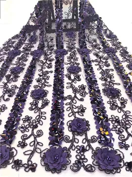 Latest french white tulle lace fabric plenty 3d flowers with Purple beads sequins Nigerian popular 5 Yards tulle lace fabric
Latest french white tulle lace fabric plenty 3d flowers with Purple beads sequins Nigerian popular 5 Yards tulle lace fabric