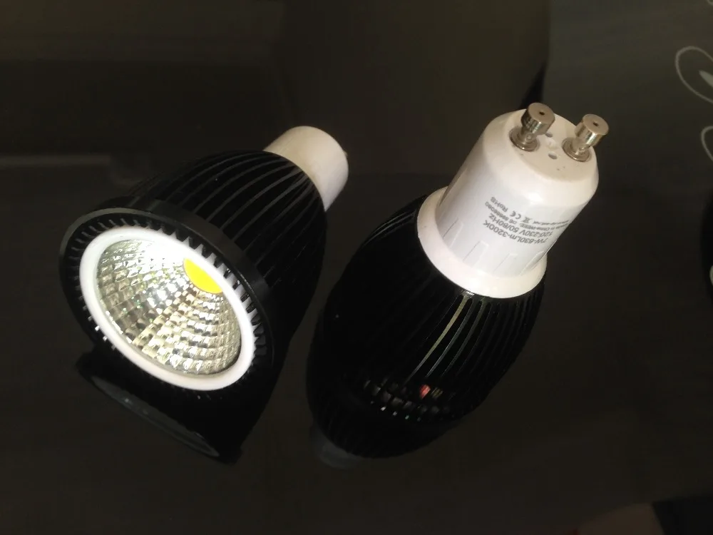 DHL Free shipping 30PCS/LOT Dimmable COB LED Spotlight 3W/5W/7W Black Case E27/E14/GU10/MR16 | Лампы и освещение
