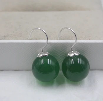 Real Sterling S925 Silver Earrings Hook Green Agate Smooth Ball For Women Ladies Girl 24*12mm Earrings Drop
Real Sterling S925 Silver Earrings Hook Green Agate Smooth Ball For Women Ladies Girl 24*12mm Earrings Drop