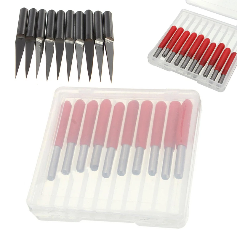 10Pcs V Shape Carbide PCB Engraving Bits CNC Router Tool 10 Degree 0.1mm 3.175mm Shank For Copper Aluminum ABS
10Pcs V Shape Carbide PCB Engraving Bits CNC Router Tool 10 Degree 0.1mm 3.175mm Shank For Copper Aluminum ABS