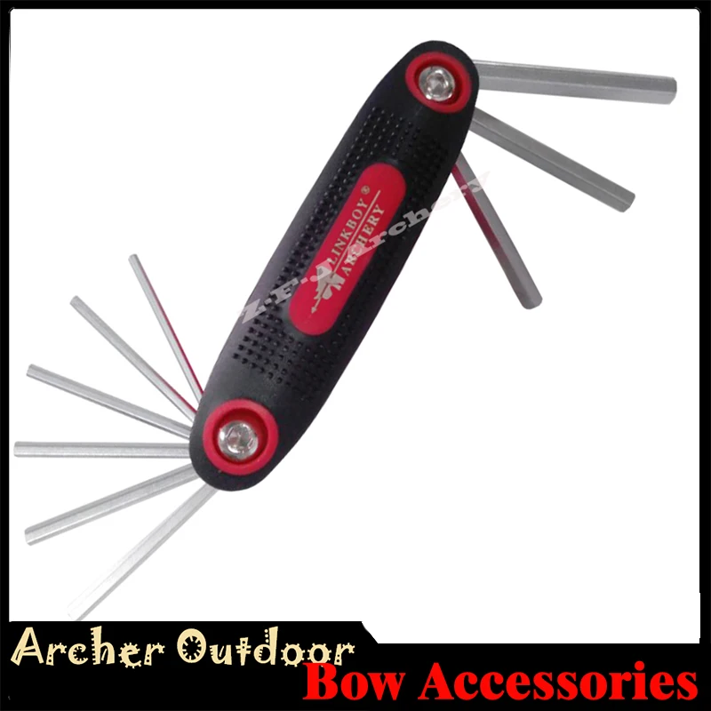 MagiDeal Multifunction 9 In 1 Hex Allen Key Wrench Tools Set For Compound Recurve Bow