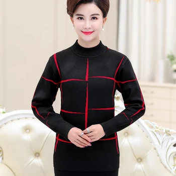 Knitted Plaid Bottoming Shirt Women Sweater Pullover Fall Winter New Middle Age Mother Turtleneck Top Female Christmas Jumper
Knitted Plaid Bottoming Shirt Women Sweater Pullover Fall Winter New Middle Age Mother Turtleneck Top Female Christmas Jumper