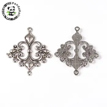 Tibetan Style Chandelier Component Links, Lead Free and Cadmium Free, Rhombus, Antique Silver Color, 35x29x2mm, Hole: 1.5mm.
Tibetan Style Chandelier Component Links, Lead Free and Cadmium Free, Rhombus, Antique Silver Color, 35x29x2mm, Hole: 1.5mm.