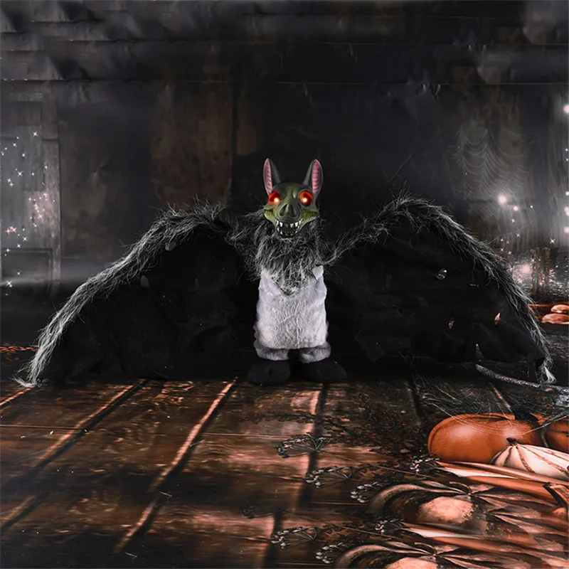 Halloween Electric Bat Ghost Skeleton Horror Light Up Eyes Haunted House Bar Funny Toy Voice Control Halloween Decorations Props
Halloween Electric Bat Ghost Skeleton Horror Light Up Eyes Haunted House Bar Funny Toy Voice Control Halloween Decorations Props