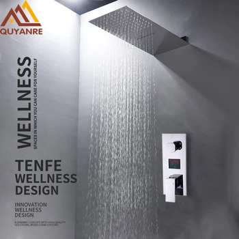 Quyanre 2 Functions Digital Display Shower Faucets Set Chrome Ultrathin Rain Waterfall Shower Head Digital Mixer Tap Bath Shower
Quyanre 2 Functions Digital Display Shower Faucets Set Chrome Ultrathin Rain Waterfall Shower Head Digital Mixer Tap Bath Shower
