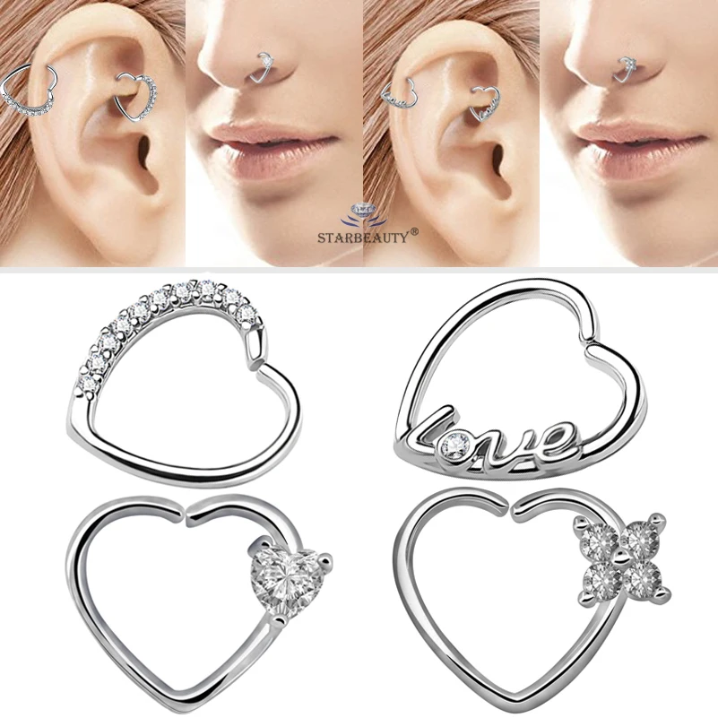Starbeauty 2pcs/lot Gem Heart Helix Piercing Tragus Piercing Orelha Nose Ring LOVE White AAA Zircon Ear Piercing Body Jewelry
Starbeauty 2pcs/lot Gem Heart Helix Piercing Tragus Piercing Orelha Nose Ring LOVE White AAA Zircon Ear Piercing Body Jewelry