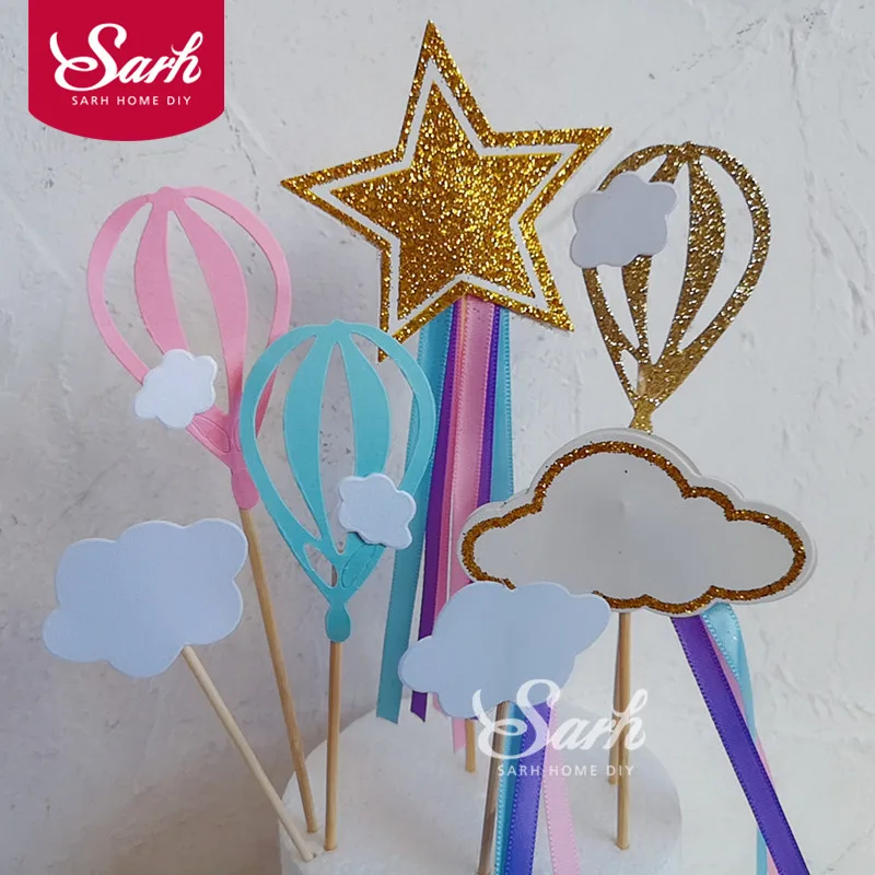 Bling Gold Blue Cloud Star Decor Hot Air Balloon Collection Cake Topper Dessert Decoration for Wedding Birthday Bake Party Gifts
Bling Gold Blue Cloud Star Decor Hot Air Balloon Collection Cake Topper Dessert Decoration for Wedding Birthday Bake Party Gifts