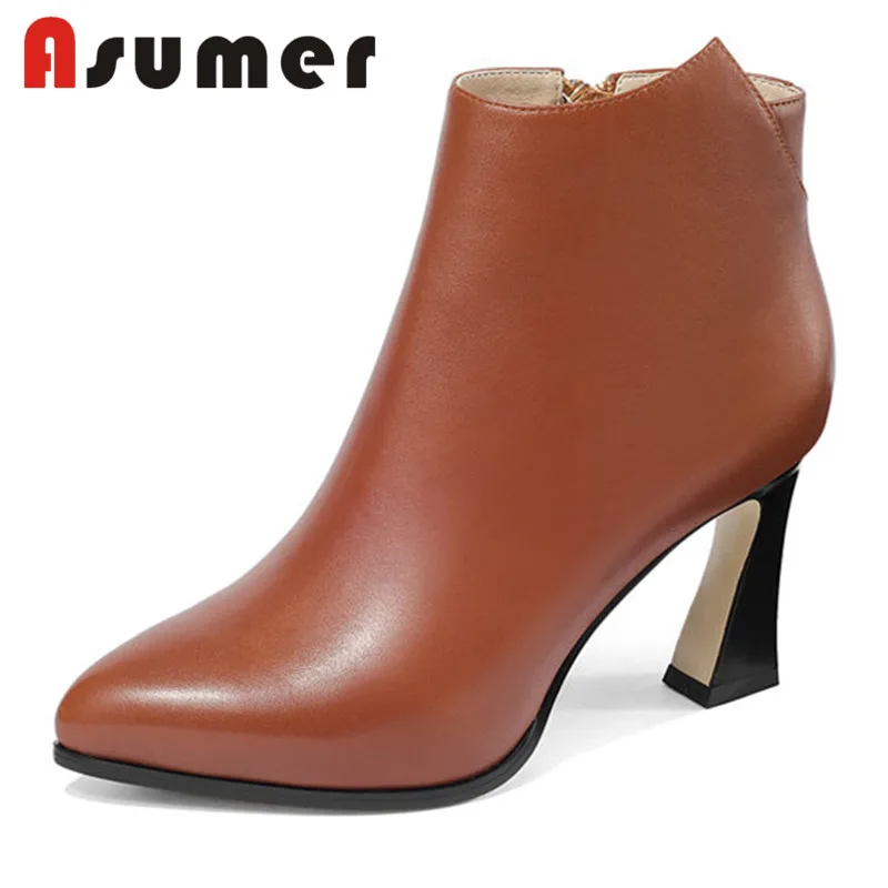 ASUMER HOT SALE 2020 pointed toe ankle boots for women strange heels shallow boots high heels solid sexy genuine leather boots
ASUMER HOT SALE 2020 pointed toe ankle boots for women strange heels shallow boots high heels solid sexy genuine leather boots
