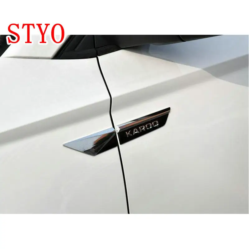 STYO автомобиль ABS боковое крыло дверь эмблема значок наклейка отделка для Skoda1 Karoq