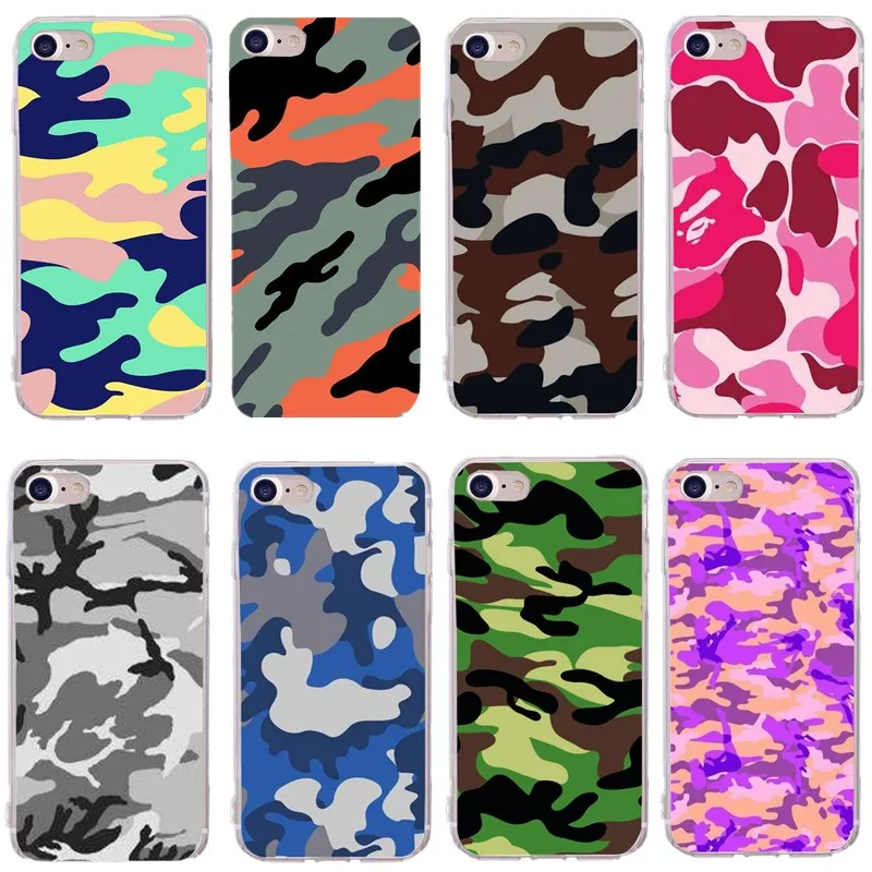 Patterned Fashion Soft TPU Case For X Camouflage Colorful Special Design Back Protective Cover iphone 5 5s se 6 6s army War |