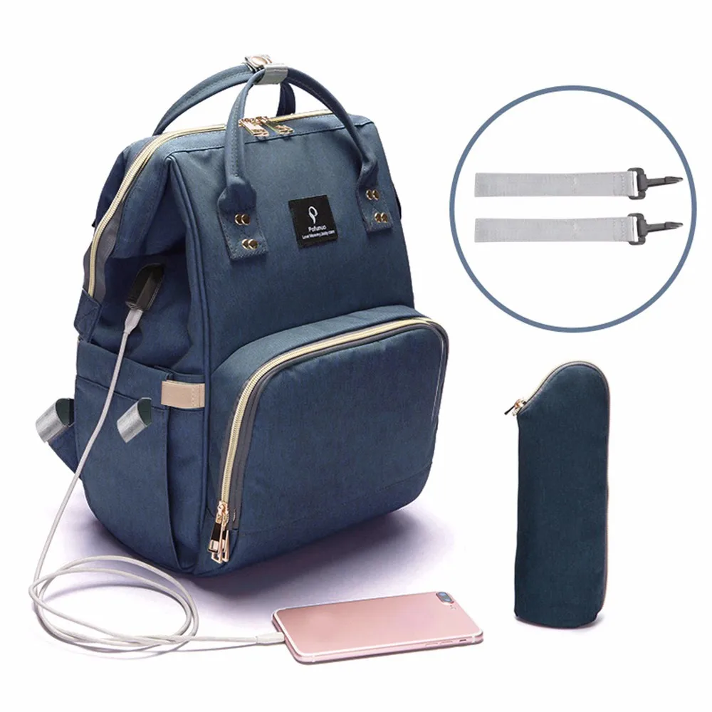 Baby Diaper Bag With USB Interface Large Capacity Travel Backpack Nursing Handbag Waterproof Nappy Bag for Baby Care with 2 Hook
Baby Diaper Bag With USB Interface Large Capacity Travel Backpack Nursing Handbag Waterproof Nappy Bag for Baby Care with 2 Hook