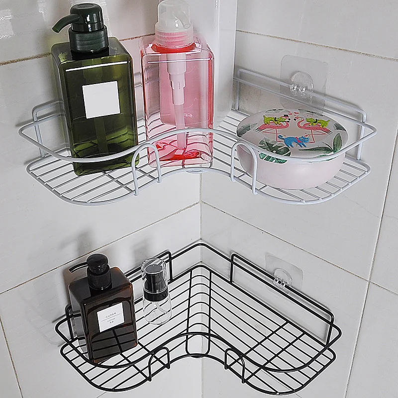 Bathroom Shelf Storage Rack Wrought Iron Corner Frame Shelf Kitchen Storage Holder with 2 Hooks Home Organizer Racks Punch Free
Bathroom Shelf Storage Rack Wrought Iron Corner Frame Shelf Kitchen Storage Holder with 2 Hooks Home Organizer Racks Punch Free