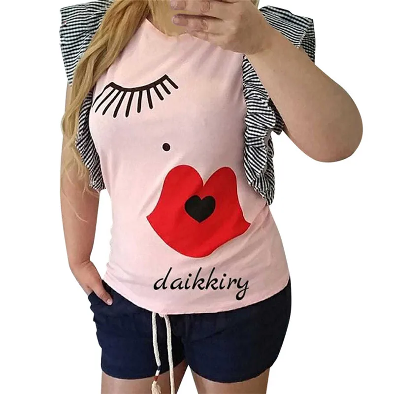 Mouth Lipstick Eyelashes Print Floral O-neck Sleeveless Women T Shirt Casual Solid Color 2019 Summer Harajuku Tshirt
Mouth Lipstick Eyelashes Print Floral O-neck Sleeveless Women T Shirt Casual Solid Color 2019 Summer Harajuku Tshirt